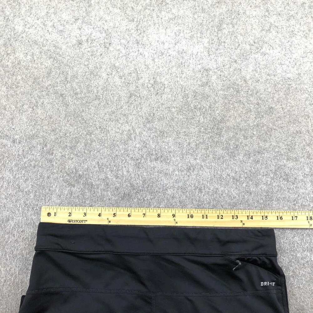 Nike Compression Pants Mens XL Black Dri-FIT Cropped Leggings Running Zip Pocket